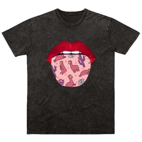 Alpaca Alpaka Lips Mineral Wash T Shirts