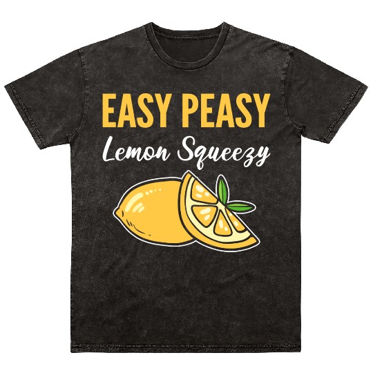 Easy Peasy Lemon Lemonade Vendor Gift Mineral Wash T Shirts