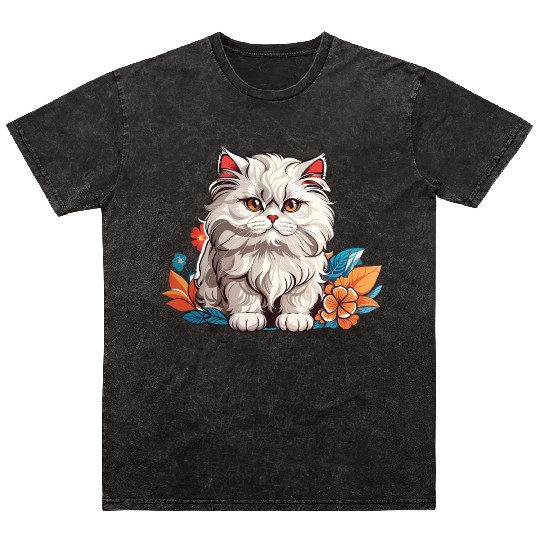 Persian Cat Mineral Wash T Shirts