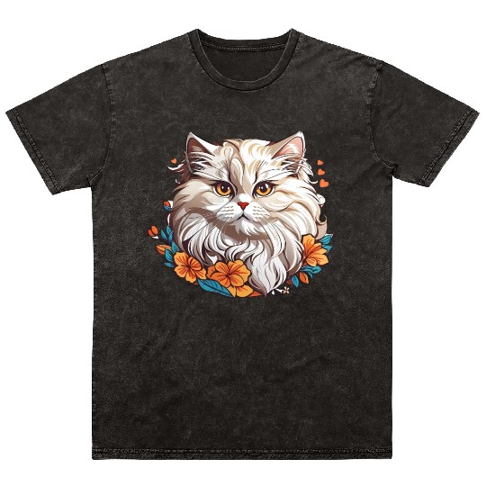 Persian Cat Mineral Wash T Shirts