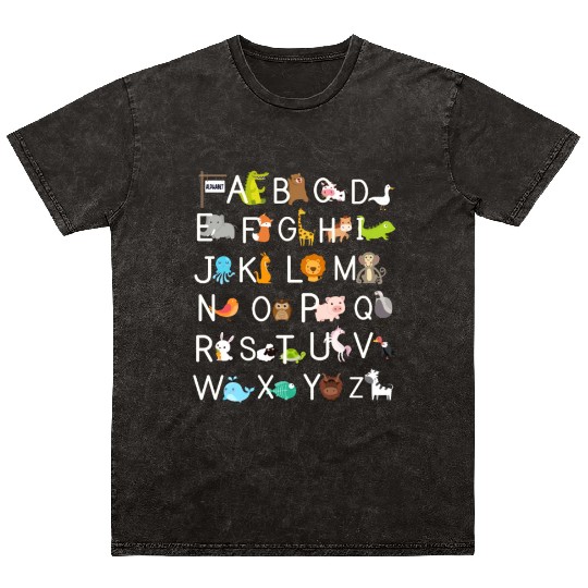 Kindergarten teacher funny Alphabet Mineral Wash T Shirts