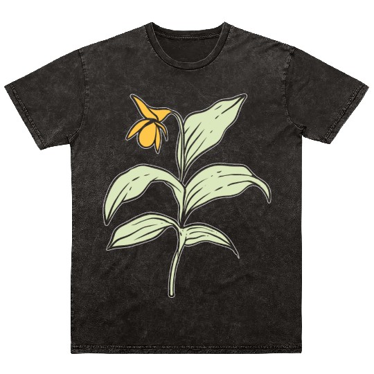 Yellow Orchid Plants Lover Gift Mineral Wash T Shirts