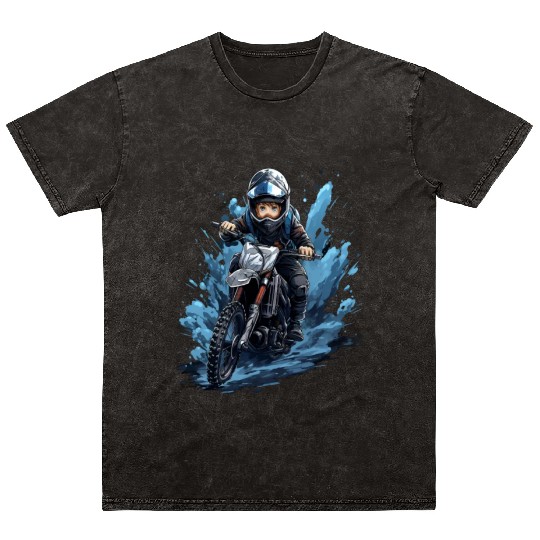 Dirt Bike Anime Ice Racing Motorcycle Ice Racer Mineral Wash T Shirts