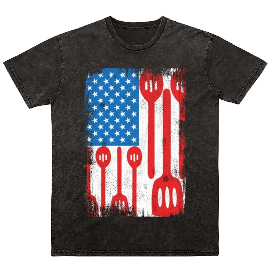US Patriotic Cook Mineral Wash T Shirts