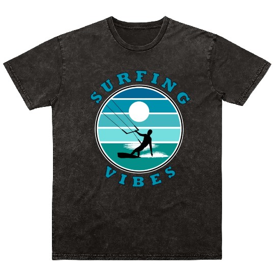Surfing Vibes – retro 2 - kite surfer Mineral Wash T Shirts