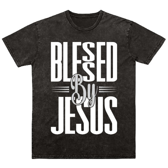 Blessed By Jesus Love Jesus Christian Christmas Mineral Wash T Shirts
