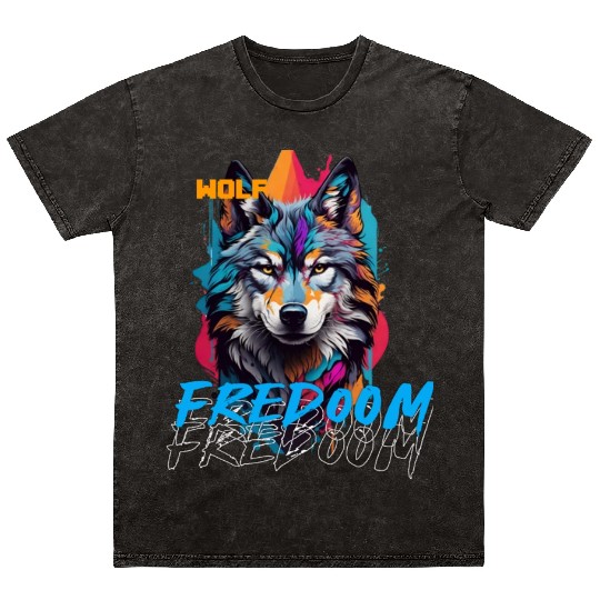 Incredible wolf face street Mineral Wash T Shirts