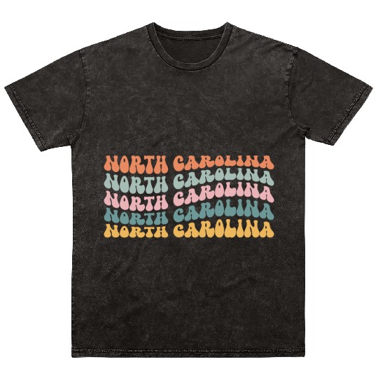 North Carolina State North Carolinian Pride Groovy Mineral Wash T Shirts