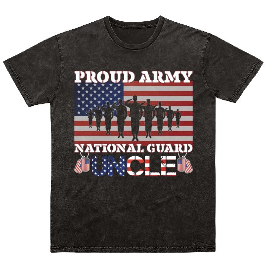 Proud Army National Guard Uncle Mineral Wash T Shirts