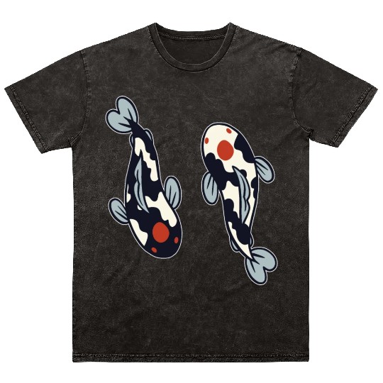 Koi Fish Mineral Wash T Shirts