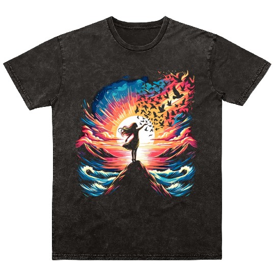 Ethereal Dance of Nature Mineral Wash T Shirts