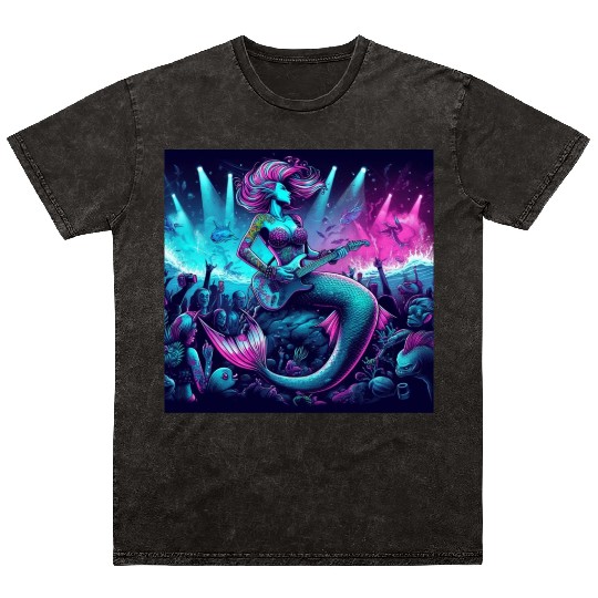 rock and roll under the sea Mineral Wash T Shirts