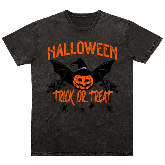 Halloween Trick Or Treat Mineral Wash T Shirts