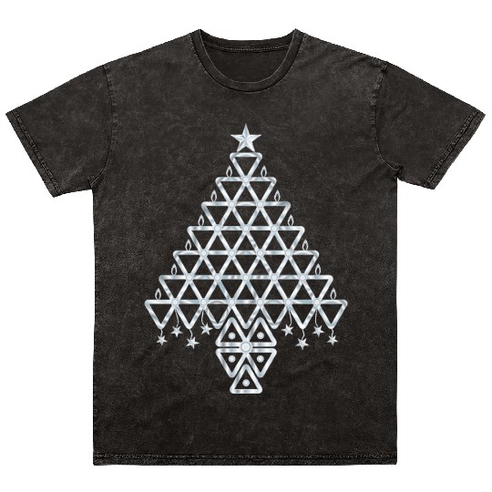 Silver Christmas Symbolic tree Mineral Wash T Shirts