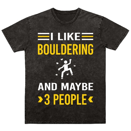 3 People Bouldering Rock Climbing Mineral Wash T Shirts