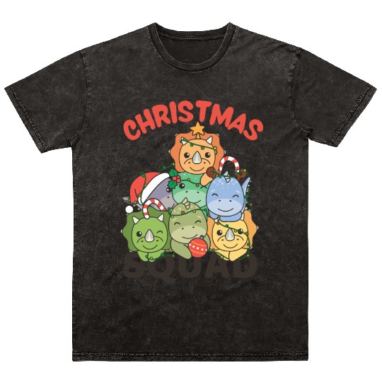 Dinosaur Christmas Tree Christmas Squad Dinos Mineral Wash T Shirts