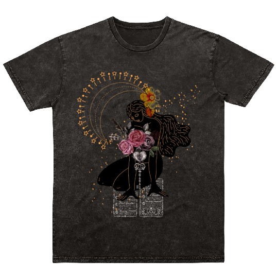 Celestial Mystical Woman and the Book of Life Mineral Wash T Shirts