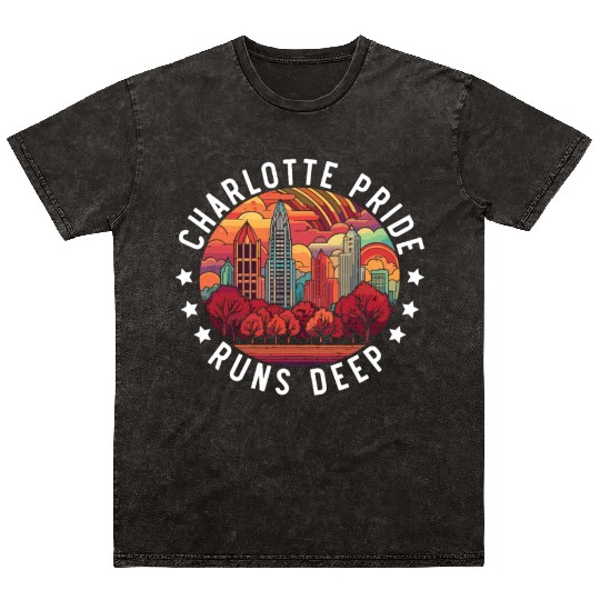 Charlotte North Carolina USA America United States Mineral Wash T Shirts