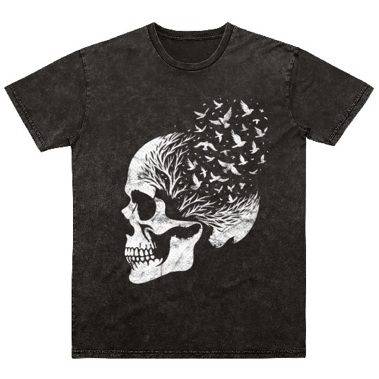 Vintage Skull Graphic Halloween Gothic Emo Mineral Wash T Shirts
