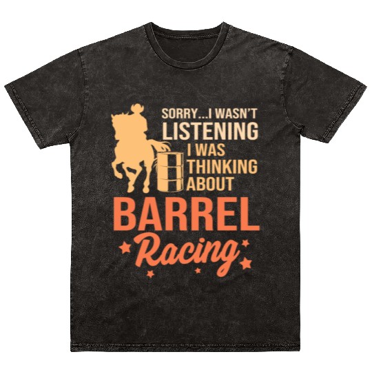 Horseback Riding Cowgirl Funny Barrel Racing Mineral Wash T Shirts