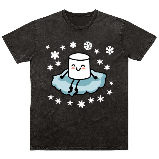 Marshmallow on a Cloud and it is Snowing Mineral Wash T Shirts