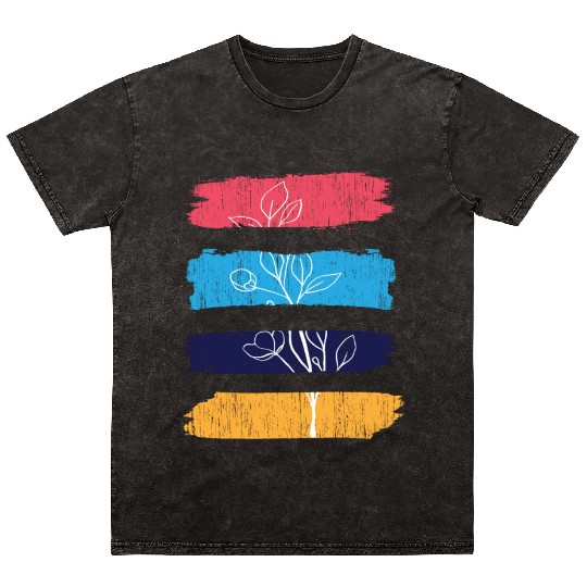 Vintage floral Mineral Wash T Shirts with unique style