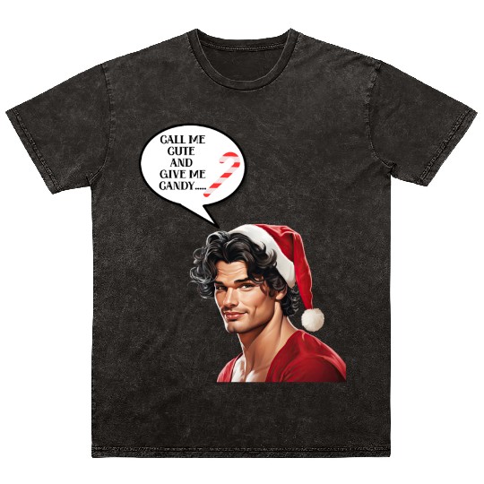 Christmas Nice Cute and Handsome Man Mineral Wash T Shirts