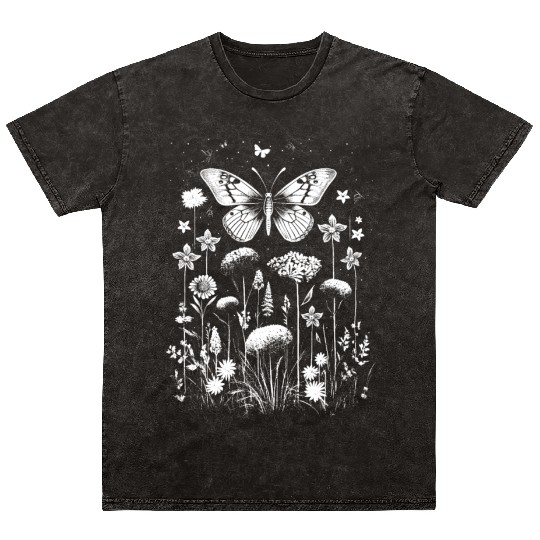 Fairycore cottagecore aesthetic grunge flowers Mineral Wash T Shirts