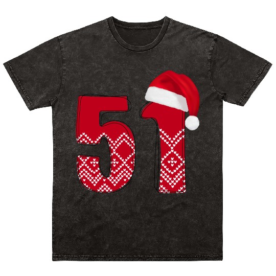 Celebrate 51 Christmas Years - Number Fifty One Mineral Wash T Shirts