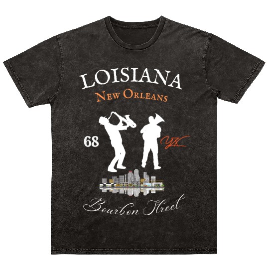Louisiana New Orleans Bourbon street Mineral Wash T Shirts