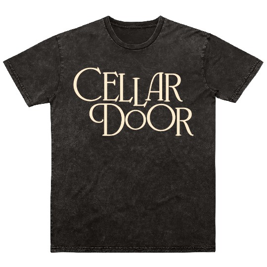Cellar Door Beautiful Typography in Cream Mineral Wash T Shirts