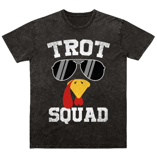 Running Turkey Sunglasses Trot Squad Thanksgiving Mineral Wash T Shirts