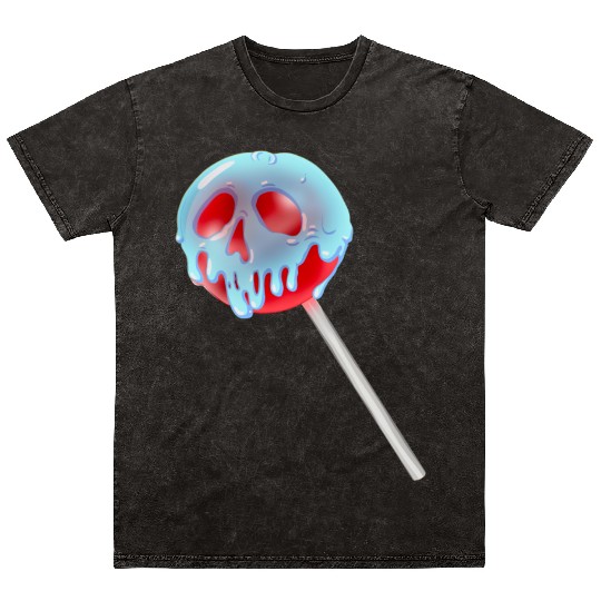 Poison Apple Halloween Candy Lollipop Mineral Wash T Shirts