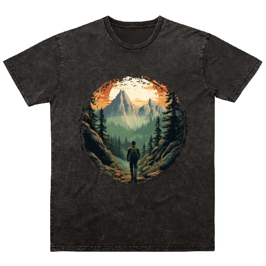 Forest nature trekking adventure Mineral Wash T Shirts