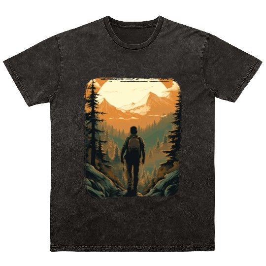 Forest nature trekking adventure Mineral Wash T Shirts