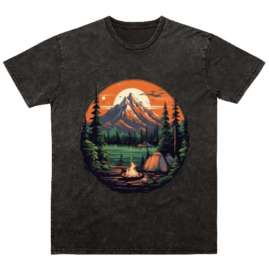Forest nature trekking adventure Mineral Wash T Shirts