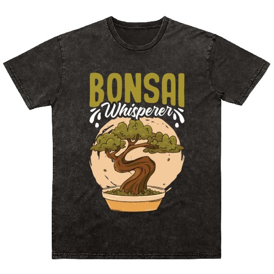 Bonsai Mineral Wash T Shirts Funny Japanese Bonsai Tree Whisperer