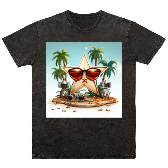 A charming kawaii style Hollywood Walk Mineral Wash T Shirts