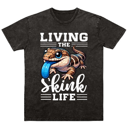 Lizard Collector Reptile Lover Blue Tongue Skink Mineral Wash T Shirts