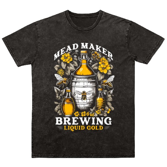 Beekeeping Bee Honey Wine Producer Mead Maker Mineral Wash T Shirts