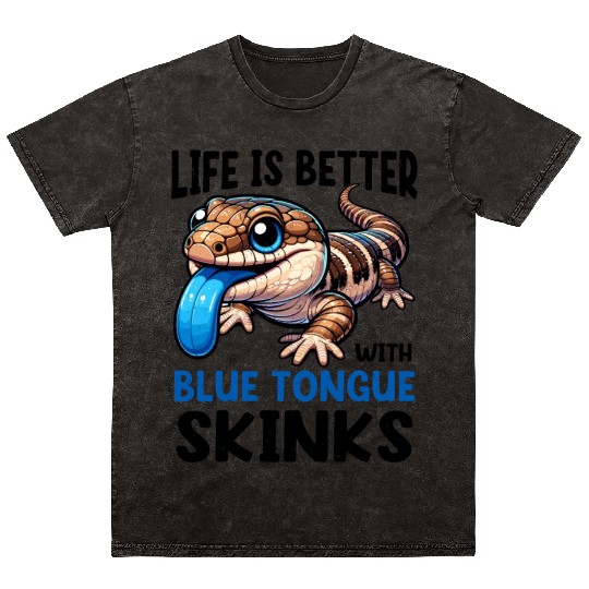 Lizard Collector Reptile Lover Blue Tongue Skink Mineral Wash T Shirts