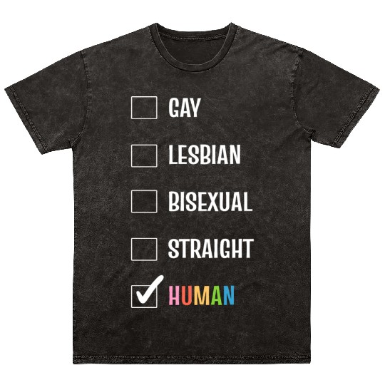 Gay Lesbian Bisexual Straight Human Gender Mineral Wash T Shirts