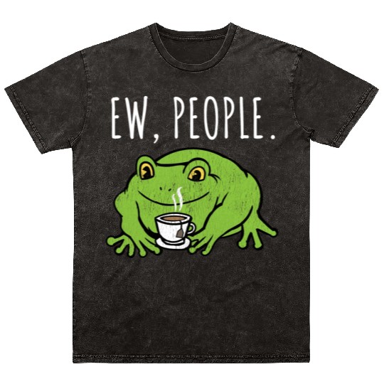 Ew People Cottagecore Frog With Tea Mineral Wash T Shirts