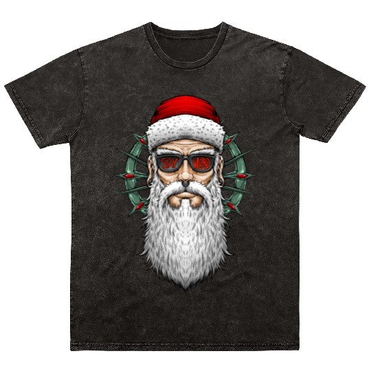 hipster santa claus stay weird Mineral Wash T Shirts