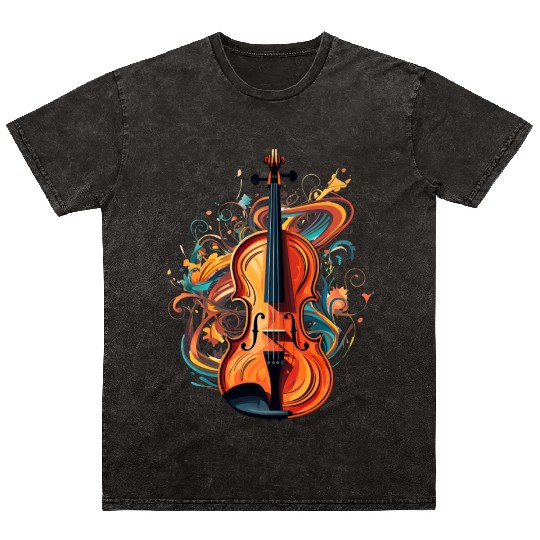 Violinist Violin Music Art Violin Player Mineral Wash T Shirts