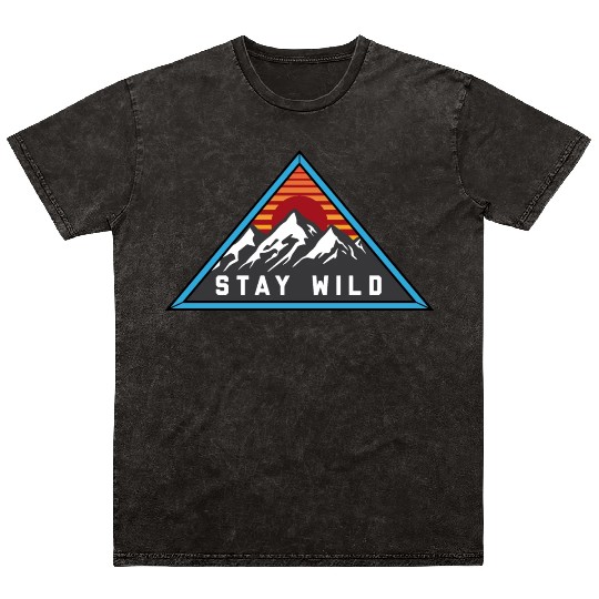 Stay Wild Mountain Design - Embrace Adventure Mineral Wash T Shirts