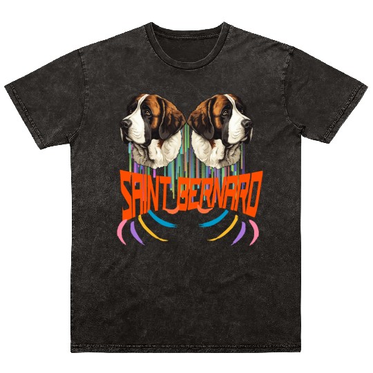 Saint Bernard Dog Dad - Saint Bernard Dad b Mineral Wash T Shirts