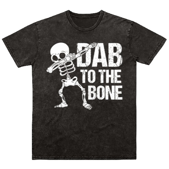 Dab To The Bone Dancing Skeleton Halloween Mineral Wash T Shirts