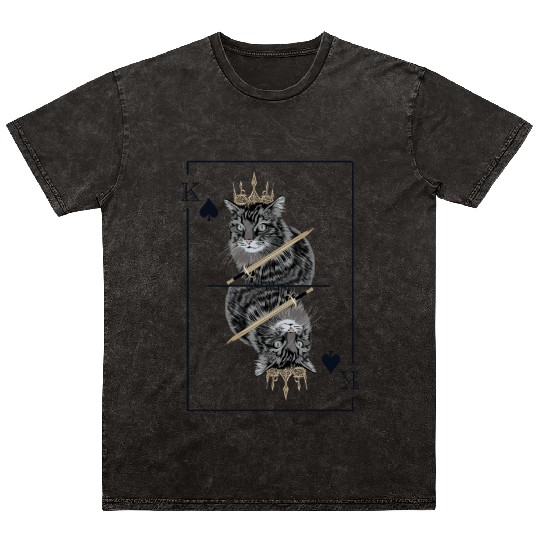 Cat Spades King Playing Card Cat Daddy Cat Mom Mineral Wash T Shirts