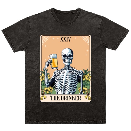 Funny Tarot Card Craft Beer Alcohol Mineral Wash T Shirts